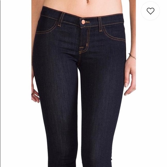 J Brand Dark Wash Starless Skinny Mid Rise Cropped Denim, size 29 - Picture 2 of 11